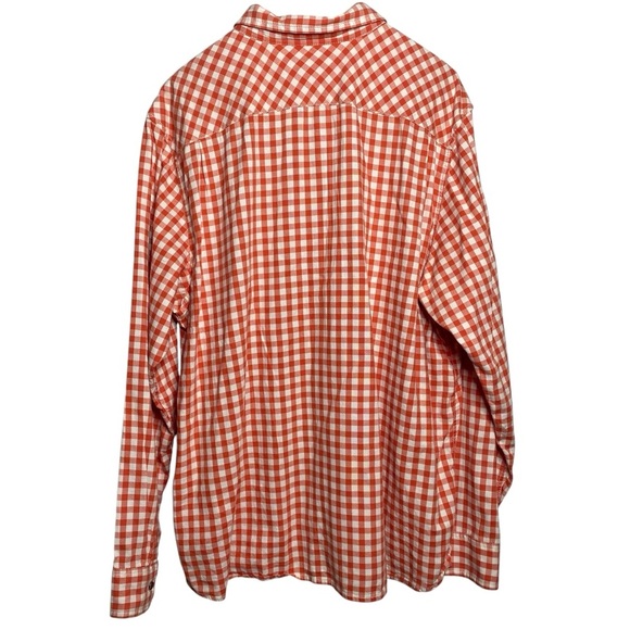 The Northface Vintage Orange and white COTTON durable button down shirt SZ-XXL - Picture 2 of 8